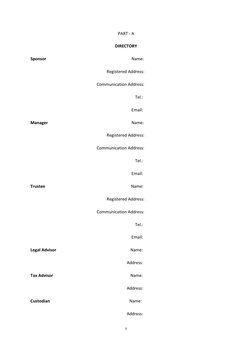 5
PART - A
DIRECTORY
Sponsor
Name:
Registered Address:
C