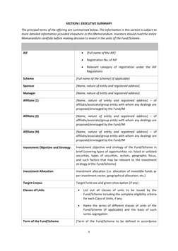 8
SECTION I: EXECUTIVE SUMMARY
The principal terms of the offering are summarized below. The information in this