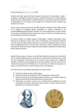 Arezzo (Toscana) |fallecimiento=Año 1050
Avellano (60 años) |generos=Teoría musical |instrumento= |movimiento= |sello= |
asoc