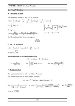 Structural Dynamics Formula Sheet | PDF | Theoretical Physics ...