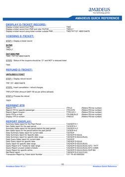 Amadeus Commands Quick Reference Guide | PDF | Frequent Flyer Program ...