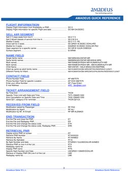Amadeus Commands Quick Reference Guide | PDF | Frequent Flyer Program ...