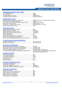 Amadeus Commands Quick Reference Guide | PDF | Frequent Flyer Program ...