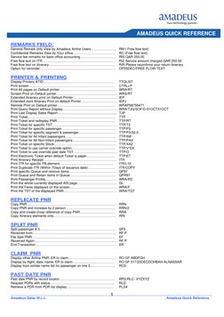Amadeus Commands Quick Reference Guide | PDF | Frequent Flyer Program ...