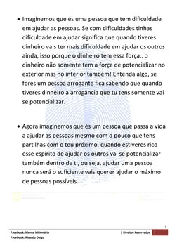 7 
Facebook: Mente Milionária