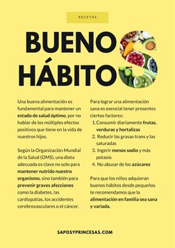 (https://saposyprincesas.elmundo.es/consejos/alimentacion-ninos/recomendaciones-buena-alimentacion/)Una buena alimentación e