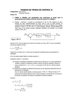 TRABAJO DE TEORIA DE CONTROL II
Integrantes: Tania Torres
Alexander Martinez
Grupo: #1
1.
TAREA  4.  GRUPAL…Los  estudiantes