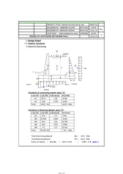 Cantilever Retaining Wall Design Details | PDF | Building Technology ...