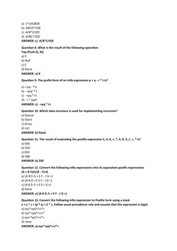 Infix to Postfix Conversion Quiz | PDF | Array Data Structure | Notation