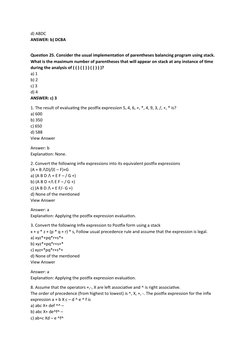 Infix to Postfix Conversion Quiz | PDF | Array Data Structure | Notation
