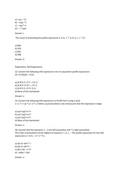 Infix to Postfix Conversion Quiz | PDF | Array Data Structure | Notation