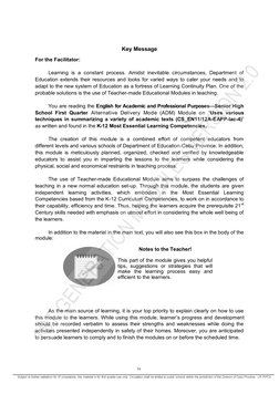 Key Message 
For the Facilitator: 
 
Learning is a constant process. Amidst inevitable circumstances, Department of