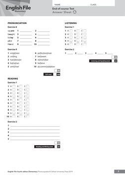 EF4e Elem End of Course Test A Answer Sheet PDF | PDF | Semiotics ...