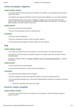 IB English B Text Type Guidelines | PDF | Essays | Writers