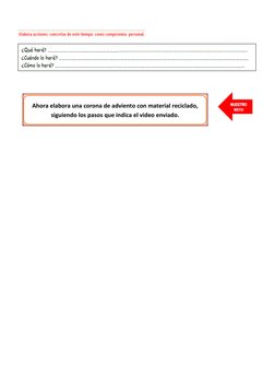 Ahora elabora una corona de adviento con material reciclado,
siguiendo los pasos que indica el video enviado.
