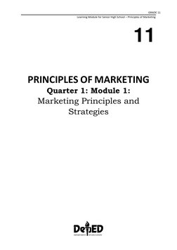 Grade 11 Principles of Marketing Module | PDF | Marketing | Sales