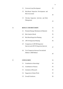 ix 
 
 
3.1     Corrosion Loop Development 
25 
 
3.2  Risk-Based Inspection Development and 
Risk Assessment 
 
26 
 
3.3  D
