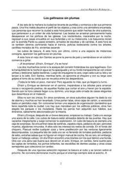 J u l i o  R a m ó n  R i b e y r o 
2 
 
 
 
Los gallinazos sin plumas 
 
A las seis de la mañana la ciudad se levanta de