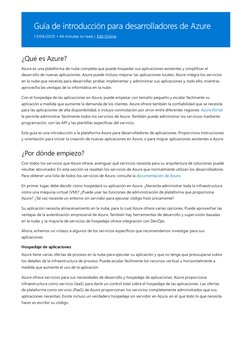Guía de introducción para desarrolladores de Azure
13/04/2020 • 44 minutes to read • Edit Online (https://github.com/Microsof