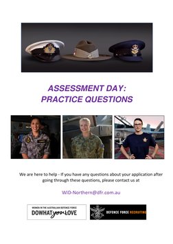 ADF Assessment Day Practice Questions | PDF | Australian Defence Force ...