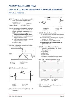 Network Analysis MCQs and Theorems | PDF | Electrical Network ...