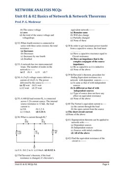 Network Analysis MCQs and Theorems | PDF | Electrical Network ...