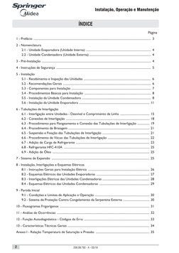 256.08.792 - A - 03/18
2
Instalação, Operação e Manutenção
 
 
 
 
Página
ÍNDICE
1 - Prefácio  ............................