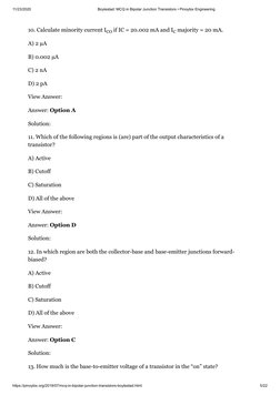 11/23/2020
Boylestad: MCQ in Bipolar Junction Transistors • Pinoybix Engineering
https://pinoybix.org/2019/07/mcq-in-bipolar-