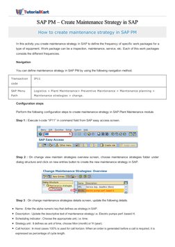 Create Maintenance Strategy in SAP PM | PDF | Software | Information ...