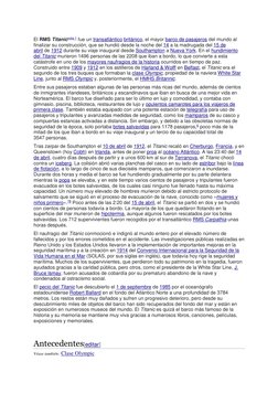 El RMS Titanicnota 1 fue un transatlántico británico, el mayor barco de pasajeros del mundo al 
finalizar su construcción, qu