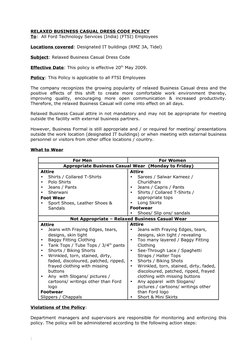 Relaxed Business Casual Dress Code Policy | PDF | Clothing
