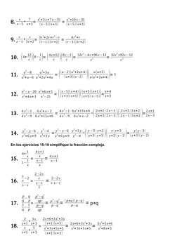 8.
x
x−5+ 7
x+3= x
2+3 x+7 x−35
(x−5)(x+3)  = x
2+10 x−35
(x−5)(x+3)  
9.
r
r−1 +
r
3r+2= 3r
2+2r+r
2−r
(r−1)(3r+2) = 
4r
2+r