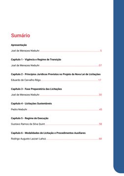 Sumário
Apresentação
Joel de Menezes Niebuhr.................................................................................