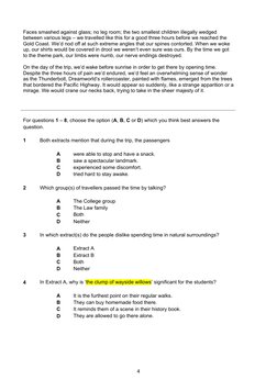 Selective Reading Sample Test Questions | PDF | Octopus | Dream