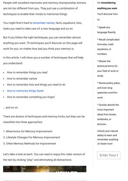 How To Remember Things - 21 Proven Memory Techniques PDF | PDF | Memory ...