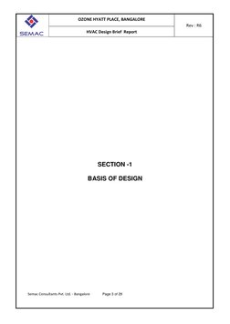 OZONE HYATT PLACE, BANGALORE 
Rev : R6 
HVAC Design Brief  Report 
 
 
Semac Consultants Pvt. Ltd. - Bangalore