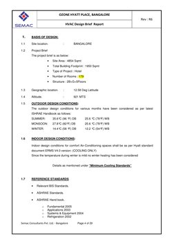 OZONE HYATT PLACE, BANGALORE 
Rev : R6 
HVAC Design Brief  Report 
 
 
Semac Consultants Pvt. Ltd. - Bangalore