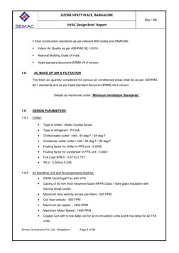 OZONE HYATT PLACE, BANGALORE 
Rev : R6 
HVAC Design Brief  Report 
 
 
Semac Consultants Pvt. Ltd. - Bangalore