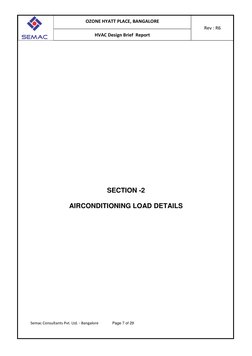 OZONE HYATT PLACE, BANGALORE 
Rev : R6 
HVAC Design Brief  Report 
 
 
Semac Consultants Pvt. Ltd. - Bangalore
