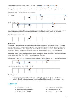 4 
 
To use a graphic symbol we can display (−5) and (+5) as       .    .    .    .    .    .    .    .    .    .    .