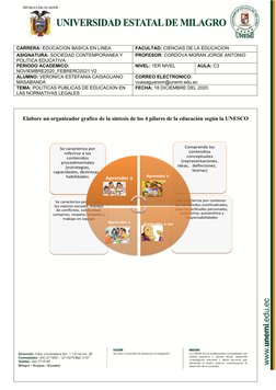 CARRERA: EDUCACION BASICA EN LINEA
FACULTAD: CIENCIAS DE LA EDUCACION
ASIGNATURA: SOCIEDAD CONTEMPORANEA Y 
POLITICA EDUCATIV