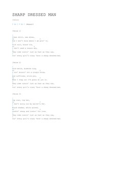 Sharp Dressed Man Lyrics and Chords