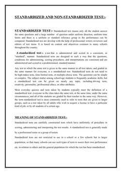 Standardized vs Non-Standardized Tests | PDF | Observational Error ...