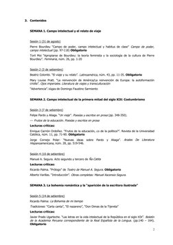 3.
Contenidos
SEMANA 1. Campo intelectual y el relato de viaje
Sesión 1 (31 de agosto)
Pierre Bourdieu “Campo de poder, campo