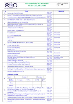 GOTS, OCS, RCS, GRS Audit Checklist | PDF | Labour Economics | Materials