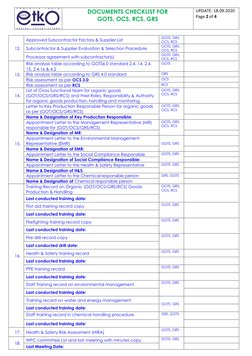 GOTS, OCS, RCS, GRS Audit Checklist | PDF | Labour Economics | Materials