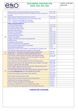 GOTS, OCS, RCS, GRS Audit Checklist | PDF | Labour Economics | Materials