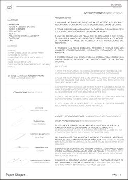 INSTRUCCIONES/ INSTRUCTIONS
PROCEDIMIENTO
1. IMPRIMIR LAS PLANTILLAS EN HOJAS A4 DE ACUEDO A TU ESCALA Y 
RECORTARLAS CON TIJ