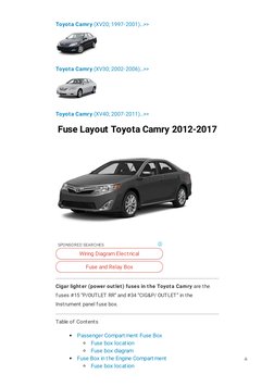2012 toyota camry cigarette lighter fuse cigarette lighter not working |