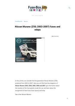 2007 nissan murano cigarette lighter location 2003-2007 Nissan Murano Fuse Diagrams | PDF | Anti Lock Braking System